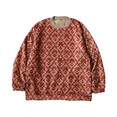 KAPITAL Yosemite Arabesque Pattern Fleece Big Crew Sweat "Beige"