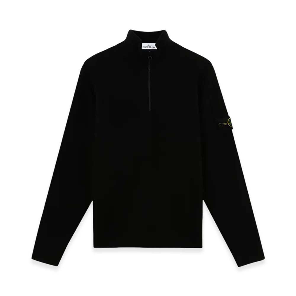 Stone Island 548B6 RWS Geelong Wool Loose Fit Half Zipper Sweater - 24FW "Black"