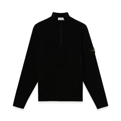 Stone Island 548B6 RWS Geelong Wool Loose Fit Half Zipper Sweater - 24FW "Black"
