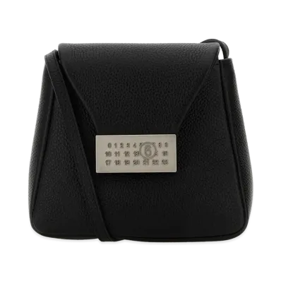 MM6 Maison Margiela Black Leather Numeric Crossbody Bag "Black"