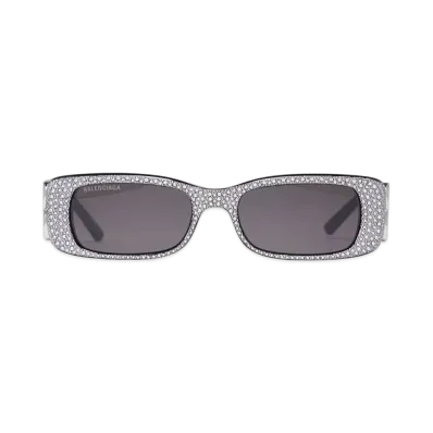 BALENCIAGA BB0096S-013 Front: "CrystalBlack" Temple: "CrystalBlack" Lens: "Gray"