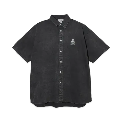 X-Girl Face Pigment Dyed S/S Shirt "Black"