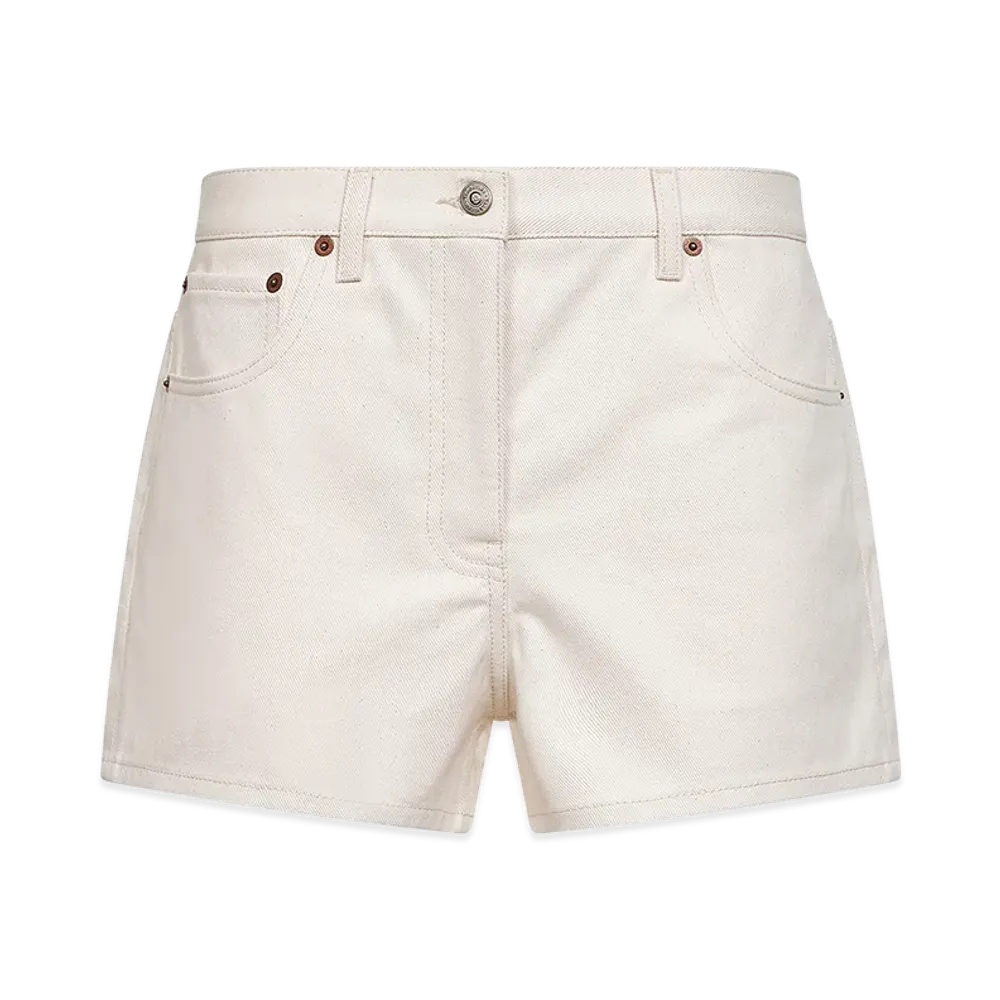 Valentino Women's Five-Pocket Denim Shorts "White"