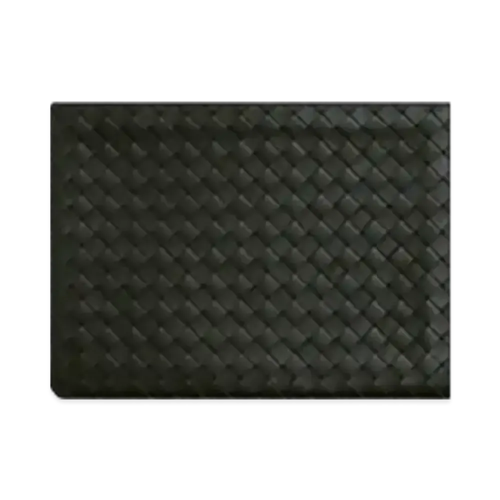 Bottega Veneta Intrecciato Half Zipped Pouch "Dark Green/Travertine"