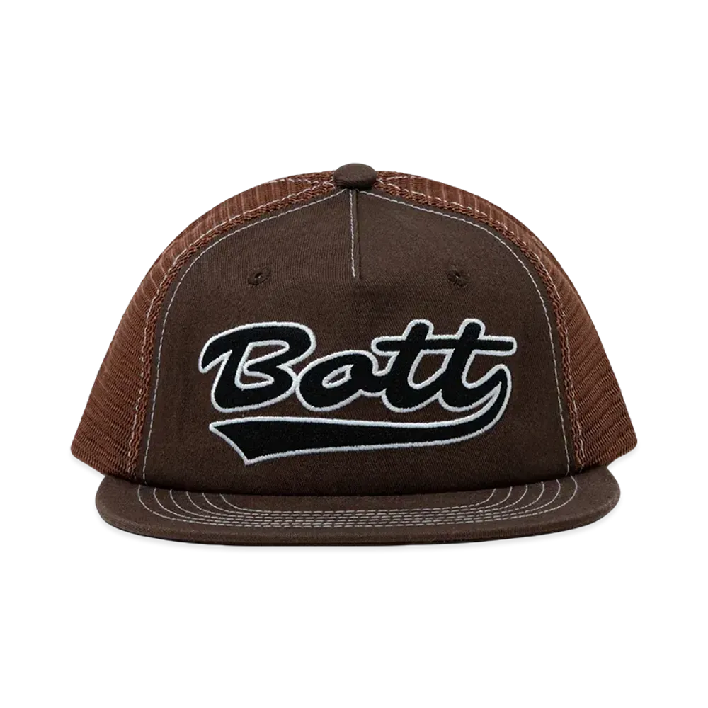 BOTT Script Logo Mesh Back 5-Panel Cap "Brown"