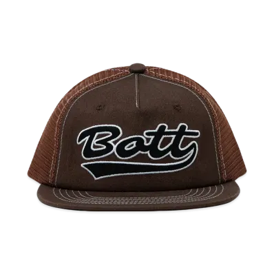 BOTT Script Logo Mesh Back 5-Panel Cap "Brown"