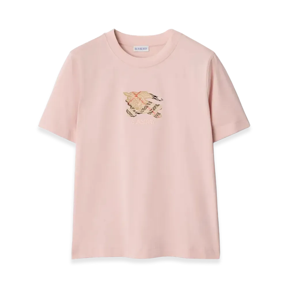 Burberry Women's EKD Check Cotton Tee "Bouquet Pink"