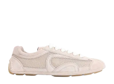 PRADA Women's Montecarlo Re-Edition 2005 Suede and Mesh Sneakers "Opal"
