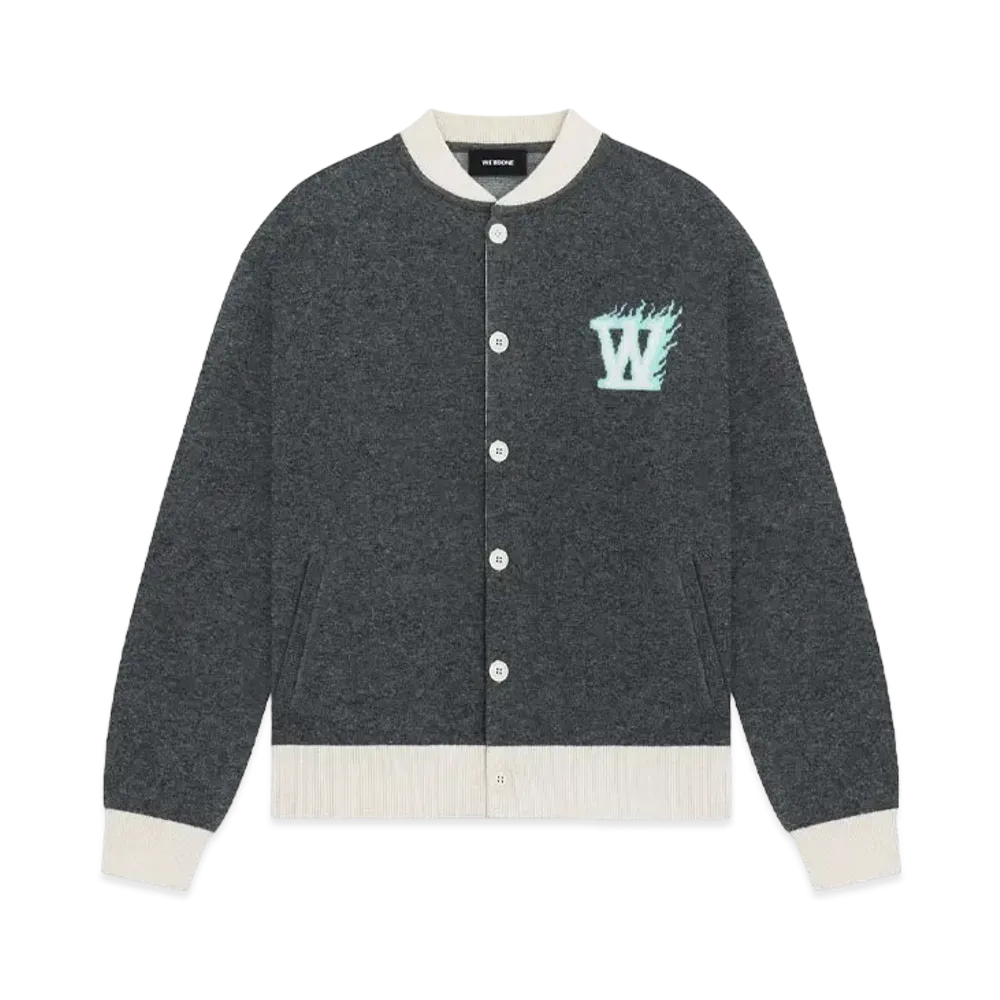 WE11DONE Baseball Knit Jacket "Gray"