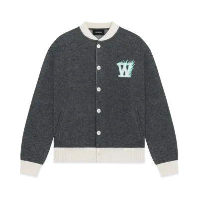 WE11DONE Baseball Knit Jacket "Gray"