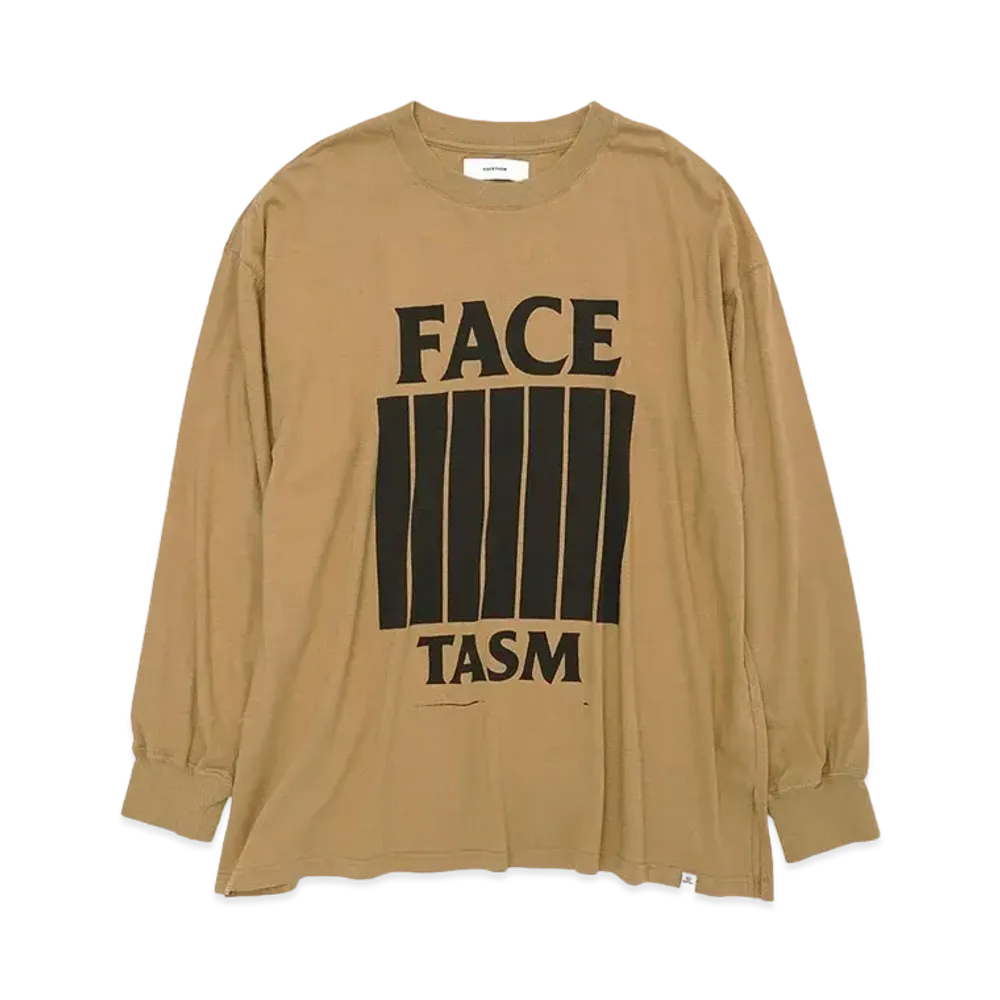 FACETASM 7 BARS LONG SLEEVE TEE "BEIGE"