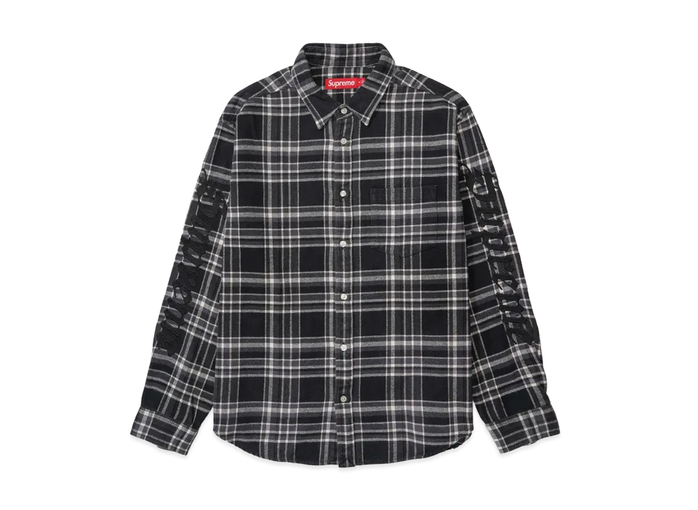 Supreme Old English Plaid Flannel Shirt "Black"