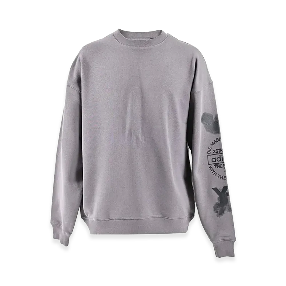 Y-3 Sleeve Print Crewneck Sweatshirt Graphic "Dark Gray"