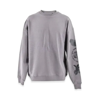 Y-3 Sleeve Print Crewneck Sweatshirt Graphic "Dark Gray"