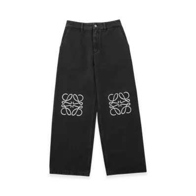 LOEWE Women's Anagram Baggy Jeans "Black"