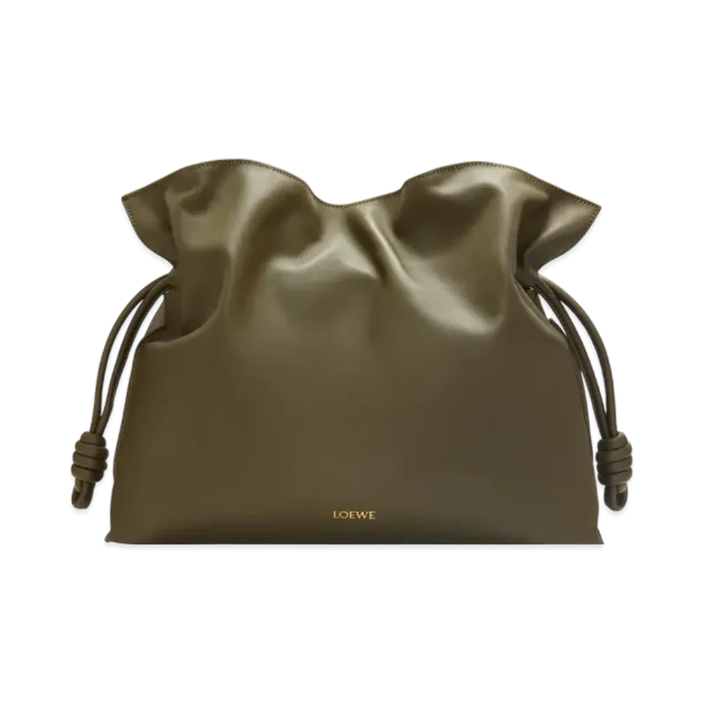 LOEWE Flamenco Clutch Large "Dark Khaki"