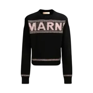 Marni Made Of Wool Jumper Maxi Marni Intarsia "Black"
