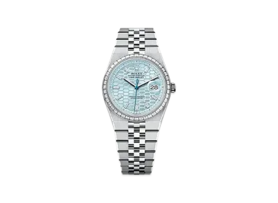 ROLEX Land-Dweller 36mm Platinum Diamond 127286TBR "Ice Blue"