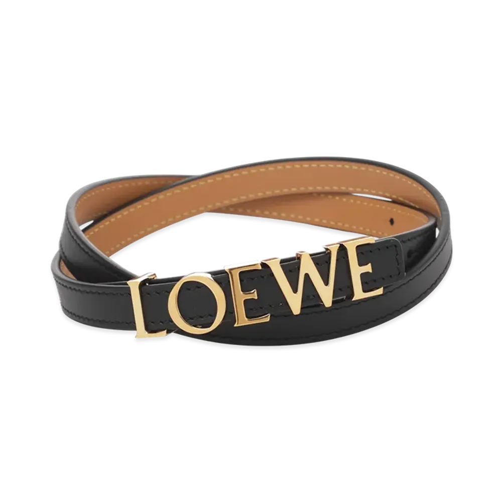 LOEWE Bold 1.5cm Belt "Black/Gold"