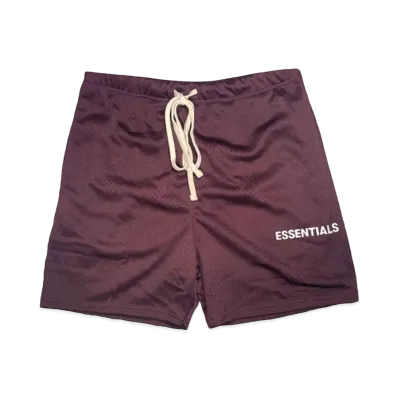 FEAR OF GOD Essentials Graphic Mesh Drawstring Shorts "Burgundy"