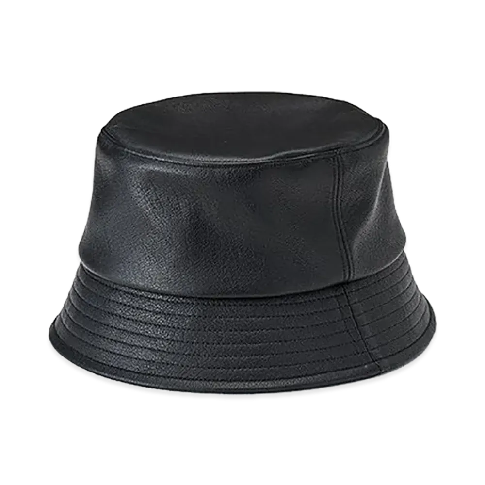 KIJIMA TAKAYUKI Goat Leather Bucket Hat "Black"