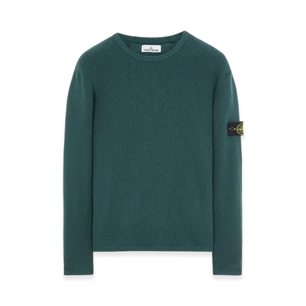 Stone Island 507D8 Ribbed Soft Cotton Crewneck Knit - 23SS "Bottle Green"
