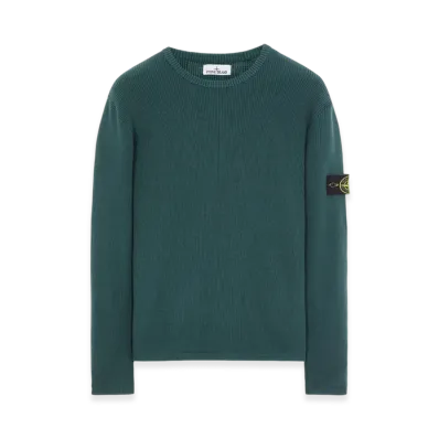 Stone Island 507D8 Ribbed Soft Cotton Crewneck Knit - 23SS "Bottle Green"