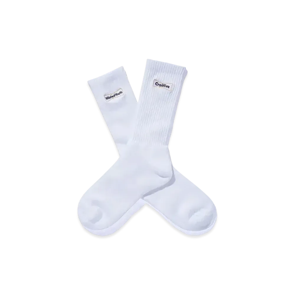 Wasted Youth x CreativeDrugStore Socks "White"