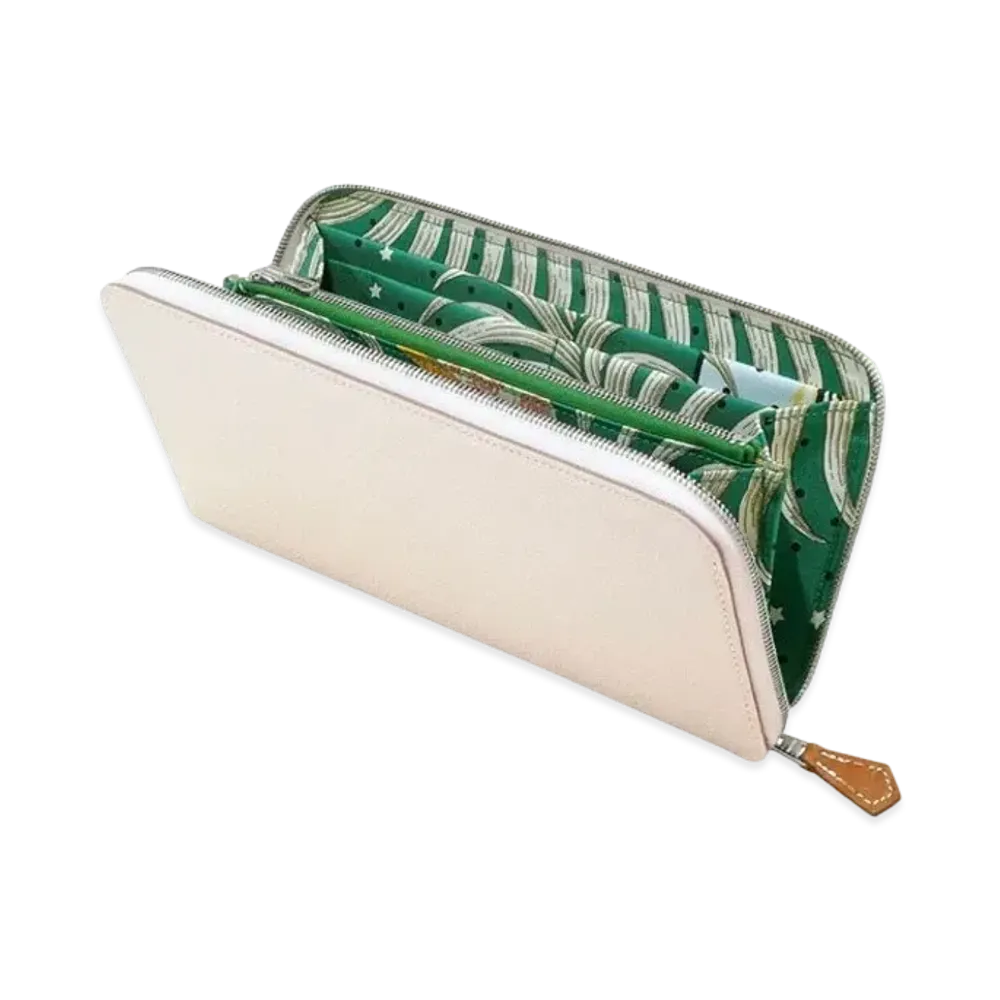 Hermes Azap Silk'In Long Veau Epsom/Silk "Cle/Vertigo/Silver"