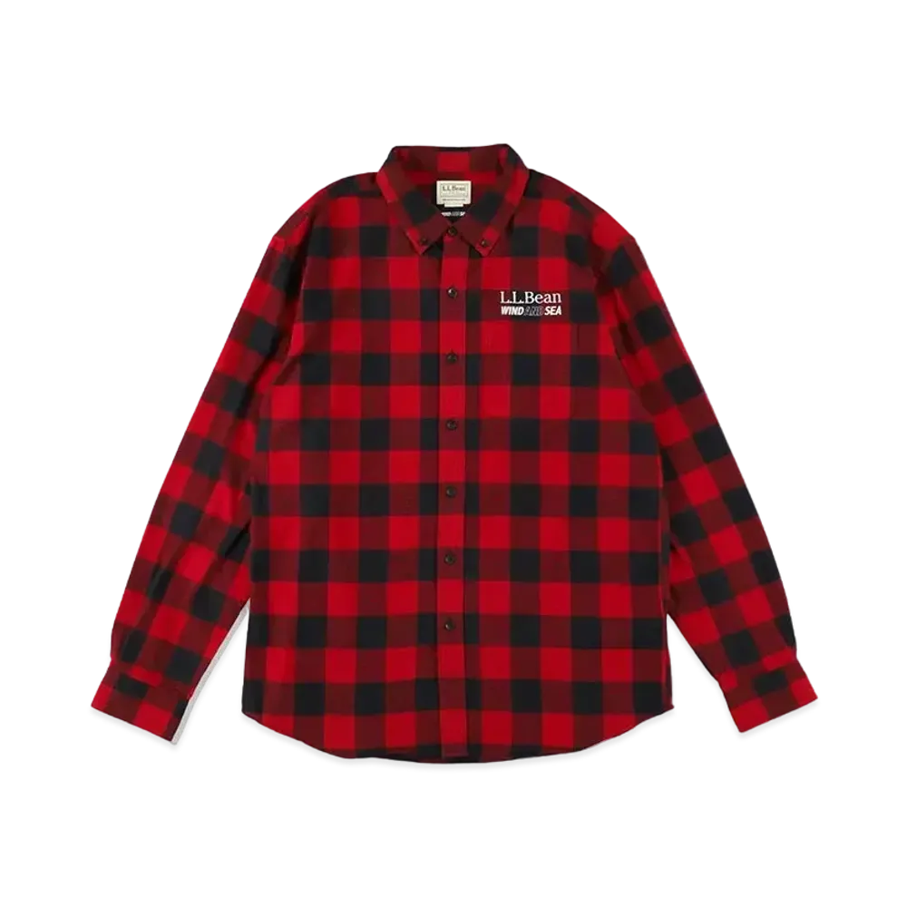 WIND AND SEA x L.L.BEAN Scotch Plaid Flannel Shirt Long Sleeve Plaid "Vintage Tartan"