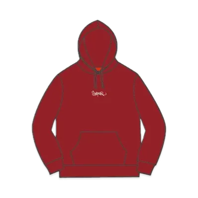 Supreme Tag Logo Hooded Sweatshirt "Cardinal"