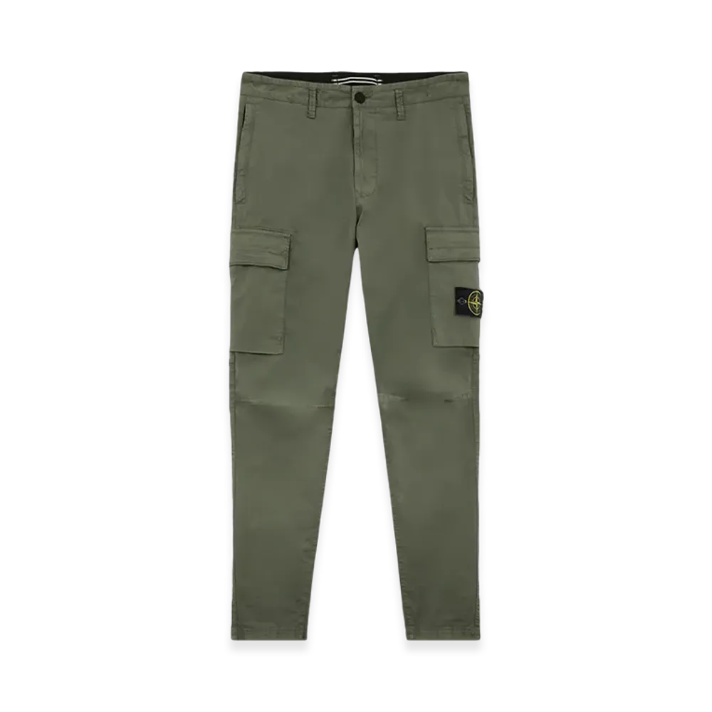 Stone Island 30410 Supima Cotton Twill Stretch TC Regular Tapered Fit Cargo Pants - 24FW "Musk Green"
