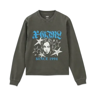 X-Girl Star And Face Logo Faded L/S Tee "Black"