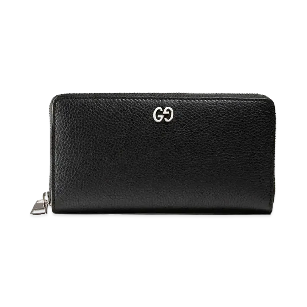 GUCCI Leather Zip Around Wallet "Black"