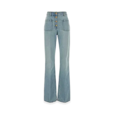 Valentino Women's Straight-Leg Jeans "Light Blue"