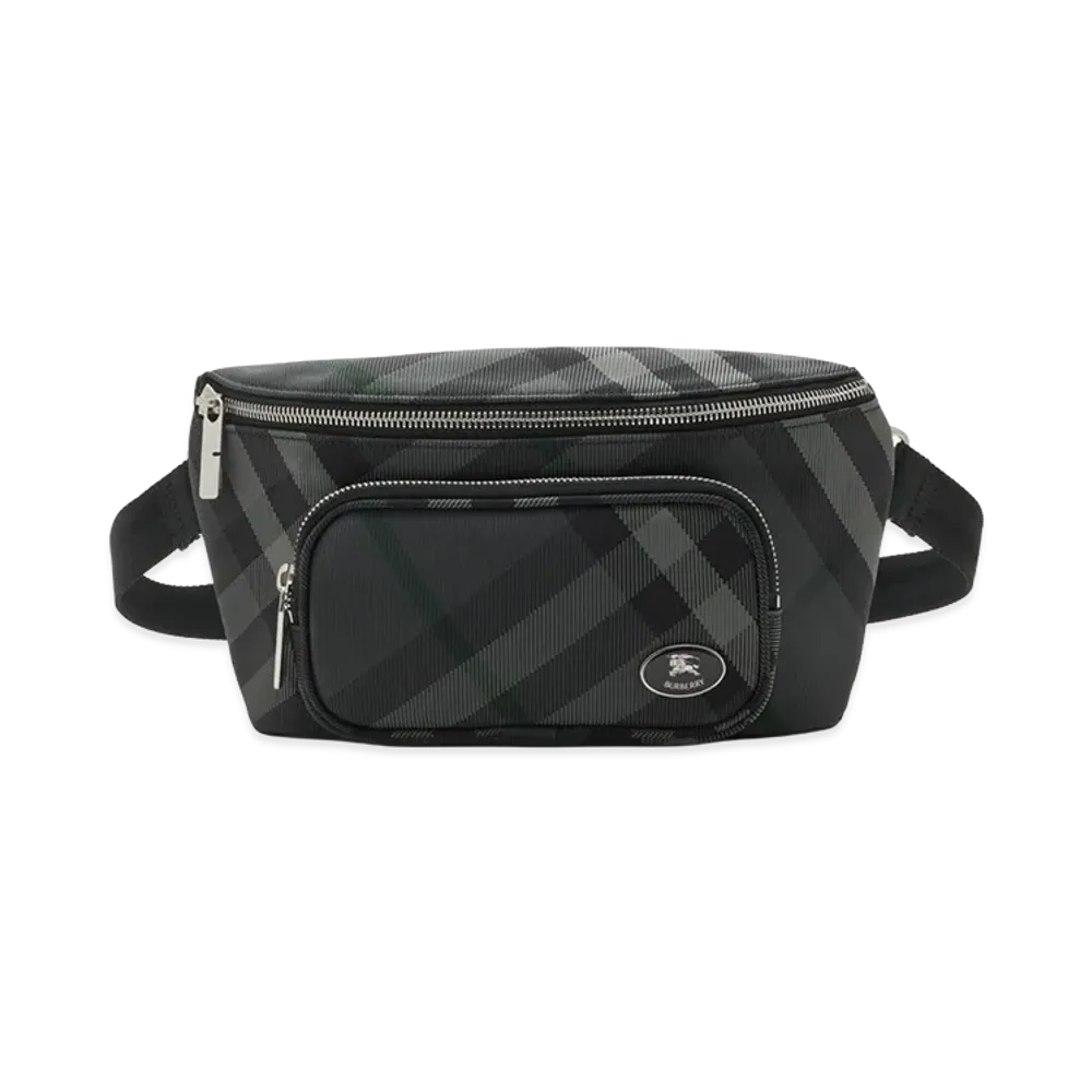 Burberry Grid Belt Bag "Charcoal Grey"