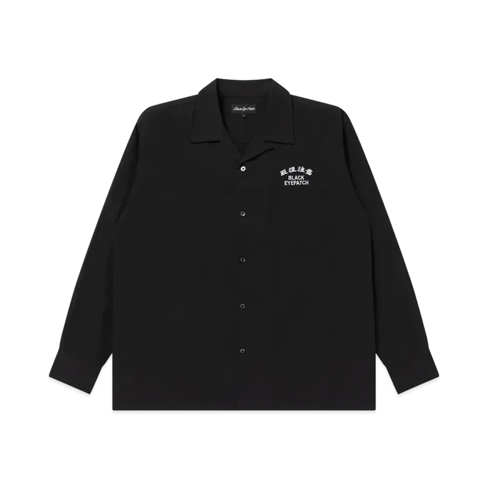 BlackEyePatch HWC Embroidered Open Collared L/S Shirt "Black"