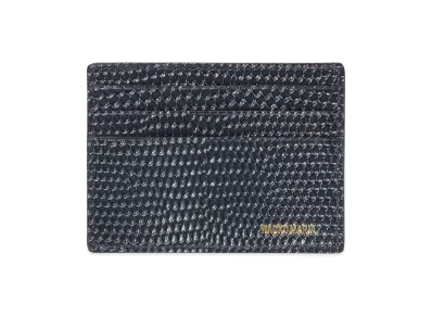 WACKO MARIA x Dormeuil Lizard Embossed Leather Card Case "Navy"