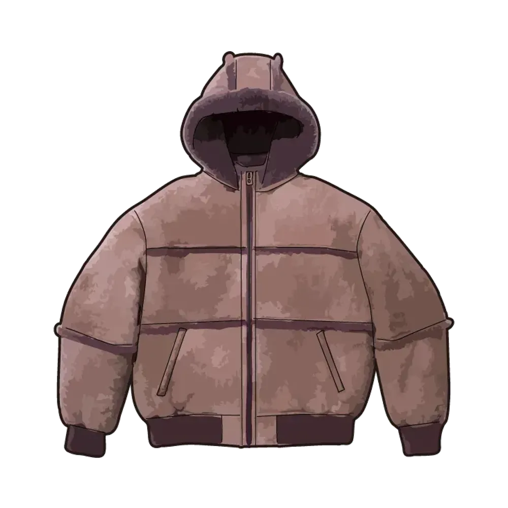 Supreme x MM6 Maison Margiela Hooded Shearling Bomber Jacket "Purple"