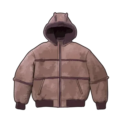 Supreme x MM6 Maison Margiela Hooded Shearling Bomber Jacket "Purple"