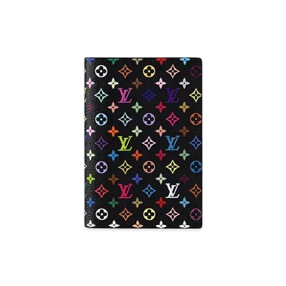 Louis Vuitton x Takashi Murakami Passport Cover Monogram "Multicolore Noir"