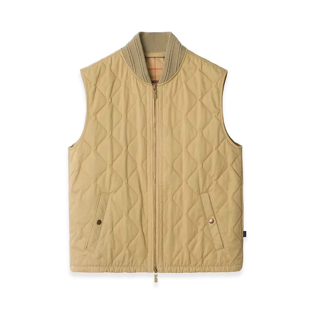 Burberry Cotton Sleeveless Jacket "Beige"