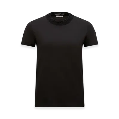 MONCLER Crochet Accent Cotton T-Shirt "Black"