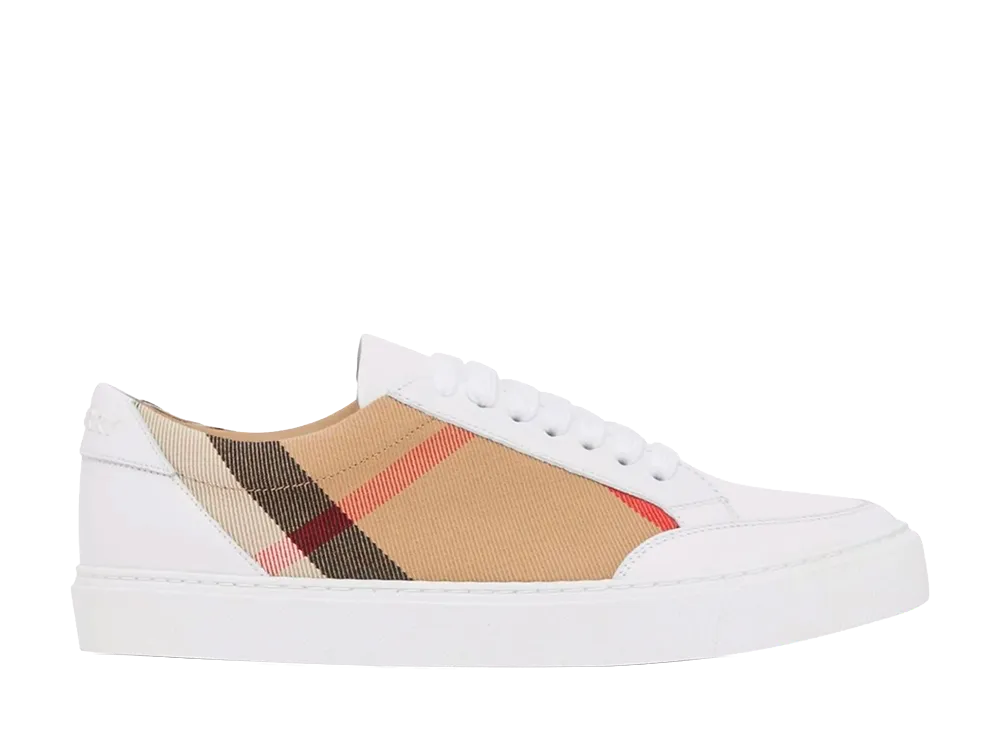 Burberry Women's Leather And Fabric Sneakers "White"