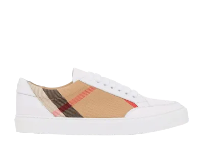 Burberry Women's Leather And Fabric Sneakers "White"