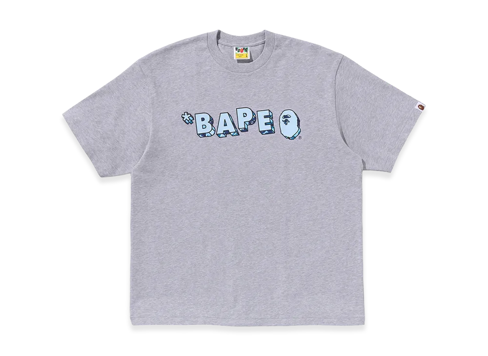 A BATHING APE ABC Camo Bape Logo Relaxed Fit Tee "Gray"