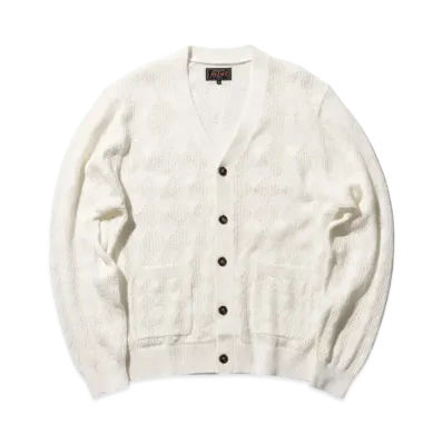 BEAMS Cardigan Diamond Mesh "OffWhite"