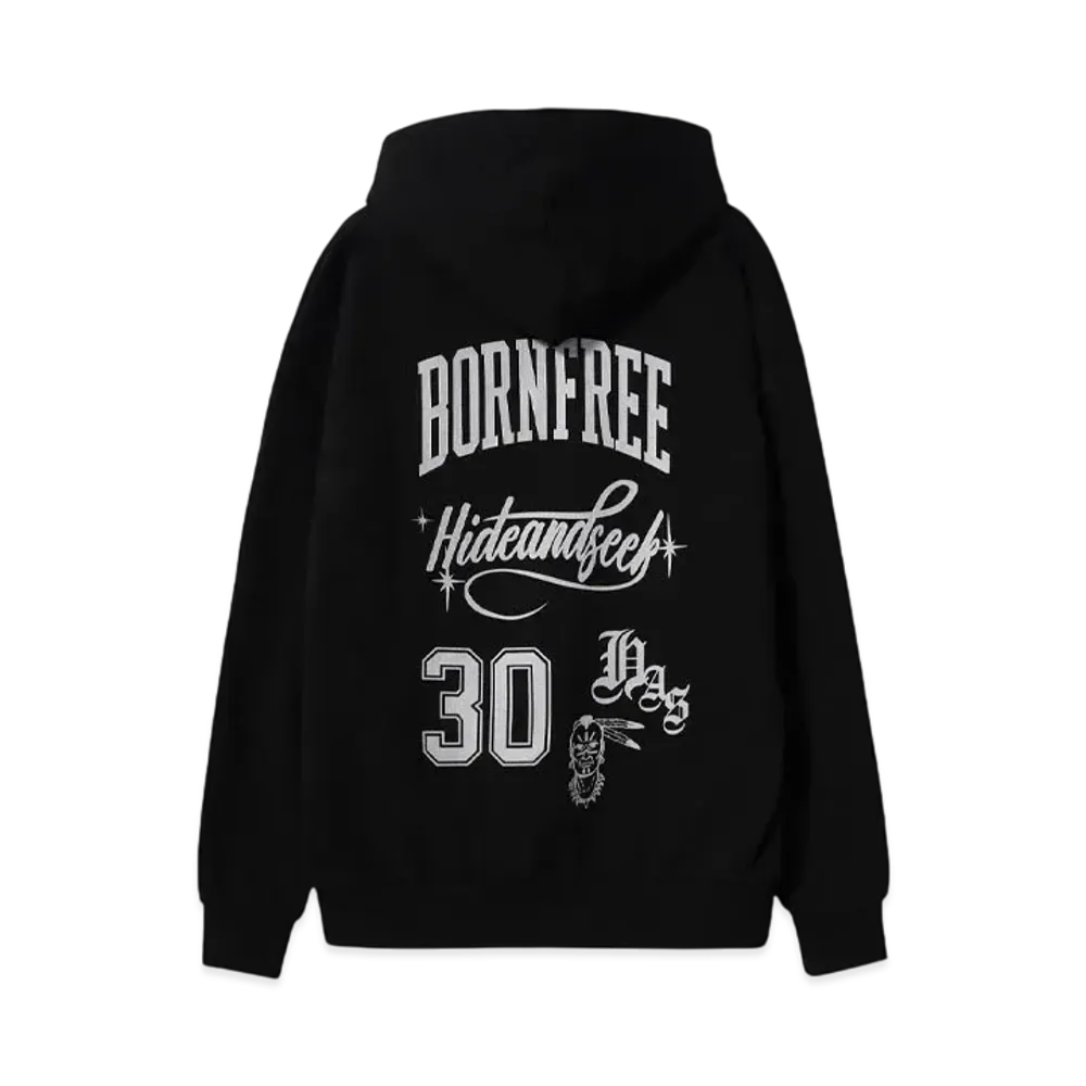 Hide and Seek Team Hooded Sweat Shirt (Big Silhouette) "BLACK"