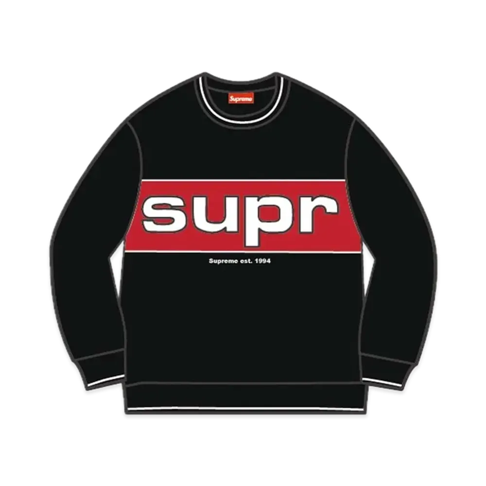 Supreme Piping Crewneck "Black"
