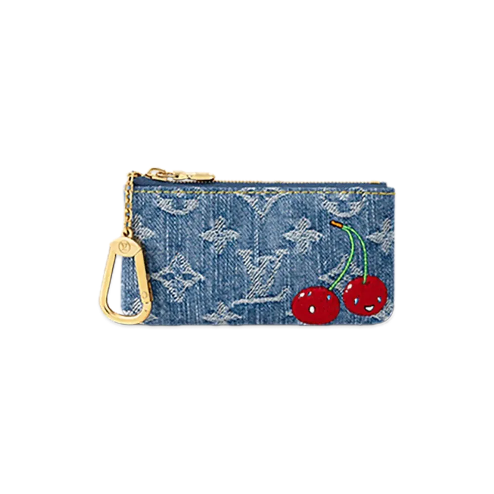 Louis Vuitton x Takashi Murakami Card Key Case Pochette Cle "Cherry Denim Blue"